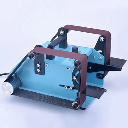 TEBAK Mini Electric Bench Belt Sander Multifunctional Grinder for DIY Polishing Grinding Cutter Edges Sharpener, with Dual Belt