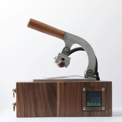 TEBAK Automatic Clothing Leather Tags Label Embossing Cutting Machine Hot Press Leather Stamping Machine