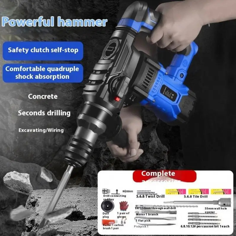 2400w Power Tools Electric Hammer Drill 220V BMC Packing Rotary Hammer Steel Wood Drill Multi-functional Household Industrial