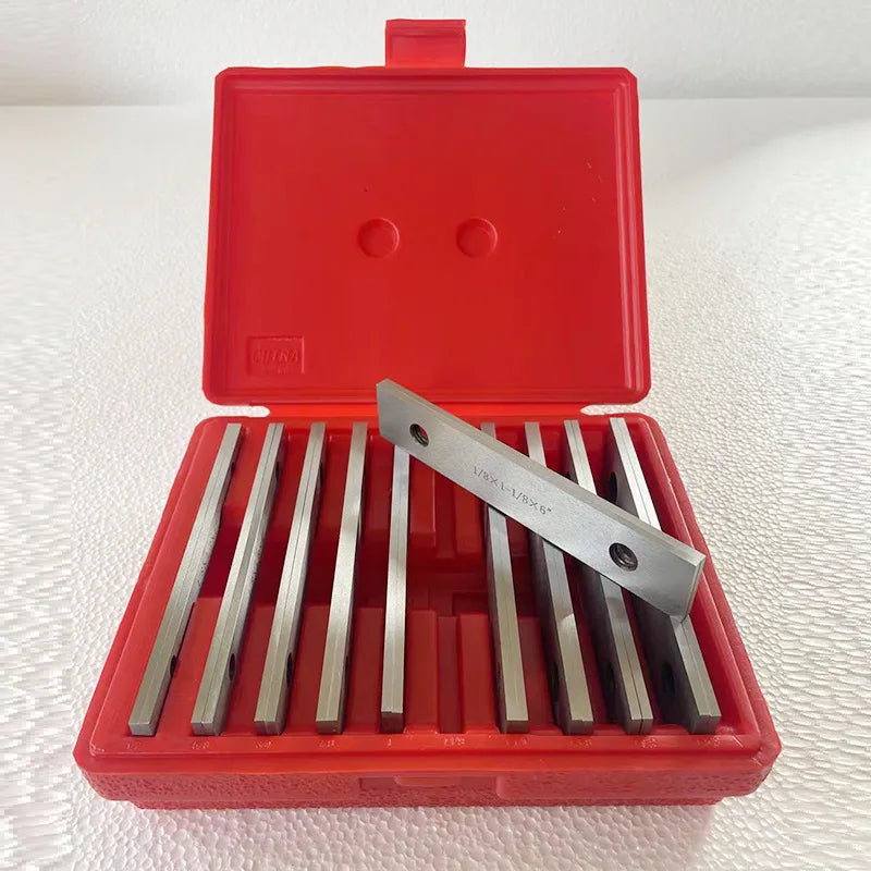 TEBAK 1/8\" Thick X 6\" Long 10 Pairs Machinist Thin Parallel Block Bar Tool Set Steel Material with 2 Holes for CNC Machine