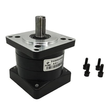 PX86N005S0 Planetary Reducer Black Planetary Reducer, Reduction Ratio 1:5, Flange  on Method.