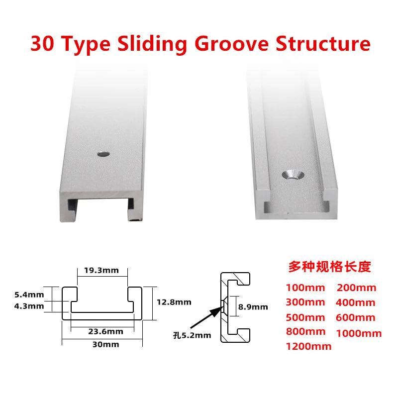TEBAK W-04 Router Table Bandsaws Woodworking Tool 300/450/600/800MM T-track Slot Miter Track Jig Backing Fixture Limiter