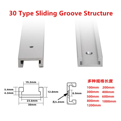 TEBAK W-04 Router Table Bandsaws Woodworking Tool 300/450/600/800MM T-track Slot Miter Track Jig Backing Fixture Limiter