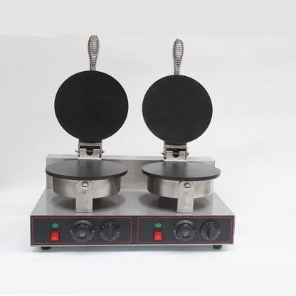 Commercial 2-Plate Cone Baker Ice Cream Waffle Cone Maker Multi Function Waffle Baker Suitable for Restaurants&Hotels