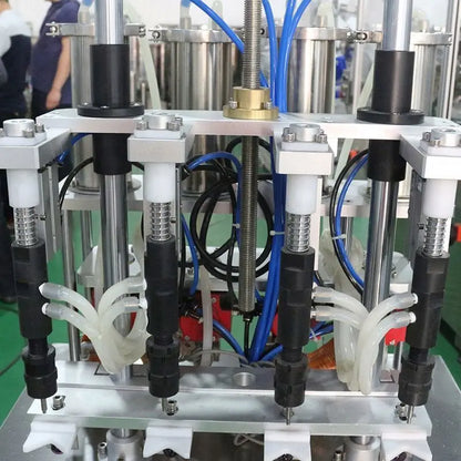 Automatic 4 Heads Silver Vacuum Perfume Weighing Filling Making Machine WITH Liquid Filling Line Wine Pump Small High Precision