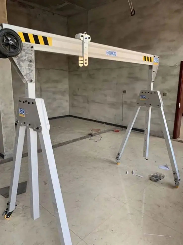 TEBAK 1T-5T Foldable Mini Aluminum Mobile Gantry Crane/Aluminium Light Duty Mini Lifting Adjustable Portable Gantry Crane