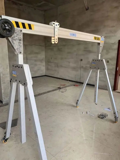 TEBAK 1T-5T Foldable Mini Aluminum Mobile Gantry Crane/Aluminium Light Duty Mini Lifting Adjustable Portable Gantry Crane