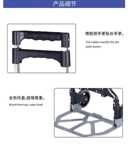 Factory Wholesale Folding Stair Climbing Cart Portable Hand Truck Utility Dolly W/ Bungee Cord