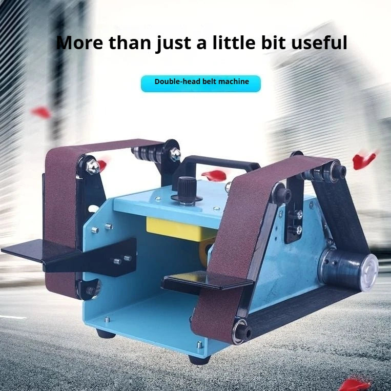 TEBAK Mini Electric Bench Belt Sander Multifunctional Grinder for DIY Polishing Grinding Cutter Edges Sharpener, with Dual Belt