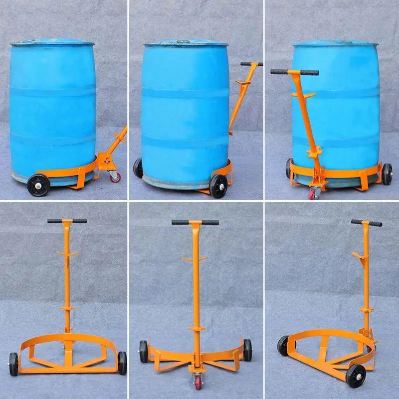 Factory Wholesale Low Tank Mechanical Oil Drum Truck Steel Model Moving Oil Drum Cart Drum Trolley