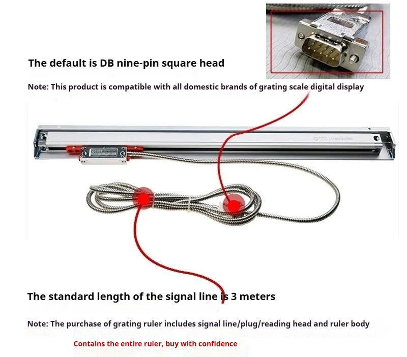 RS-422 High-precision Optical Grating Ruler CNC Machine Electronic Scale Digital Display Displacement Sensor