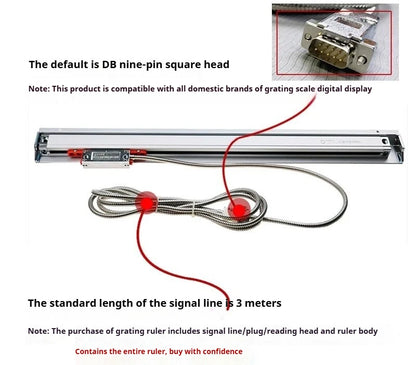 RS-422 High-precision Optical Grating Ruler CNC Machine Electronic Scale Digital Display Displacement Sensor