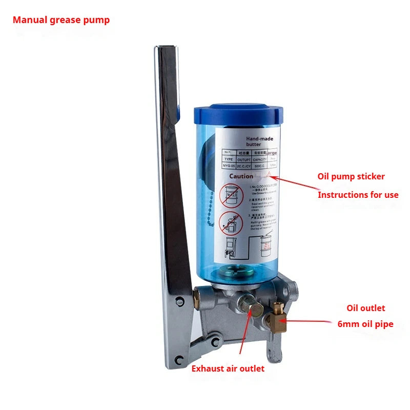 Manual hydraulic Pump LSG-05 LSG-08 Series Manual Lubricating Pump Hand Operated Grease Lubricator 6mm Outlet 500CC 800CC