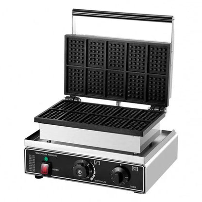 Tebak Commercial Square Waffle Maker 4Pcs Nonstick 2000W Stainless Steel Rectangle Belgian Waffle Maker Electric Waffle Machine