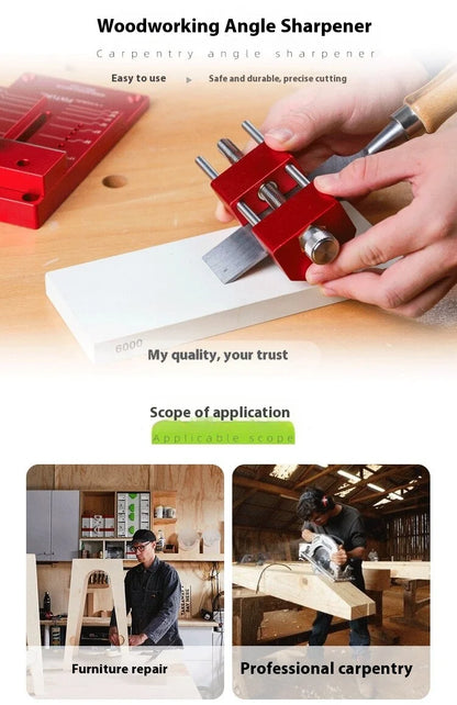 TEBAK W-28 Woodworking Chisel Sharpening Holder Durable Sharpening System Honing Guide Sharpening Holder Angle Fixture Gauge