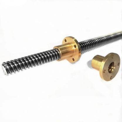 TEBAK W-08 C5 C7  8mm 110 200 400 500 600 1000mm T8 Trapezoidal Lead Screw with Brass Nut for Cnc Machine Stepper Motor