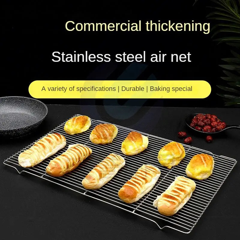 Household Upside Down Non-stick Black Carbon Steel Cake Bread Biscuit Baking Drying Net Cooling Rack