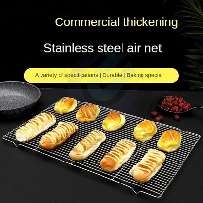 Household Upside Down Non-stick Black Carbon Steel Cake Bread Biscuit Baking Drying Net Cooling Rack