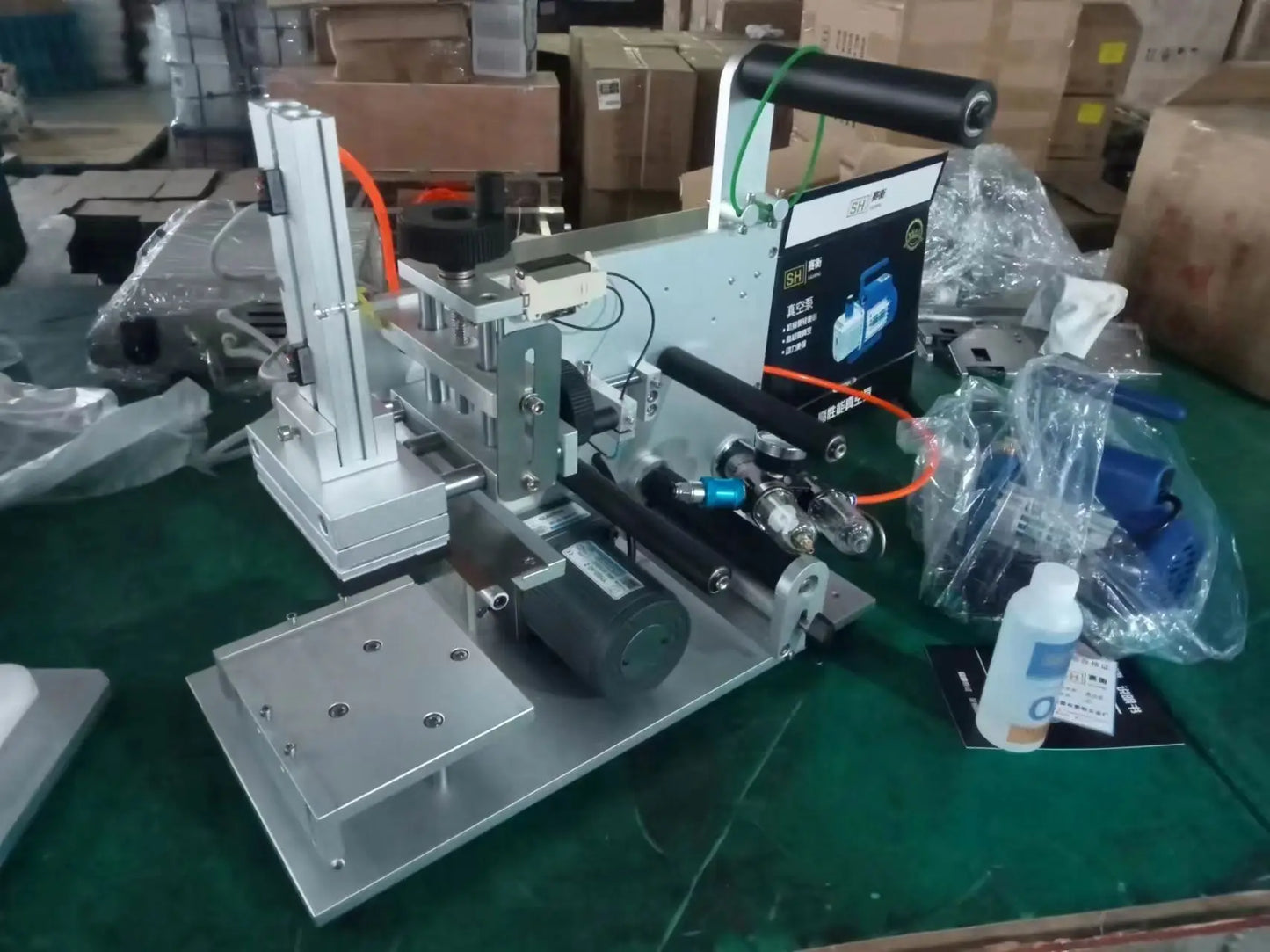 TEBAK MT-60 Desktop Semi Automatic Flat Labeler Plane Label Applicator Square Box Jar Bottle Sticker Labeling Machine