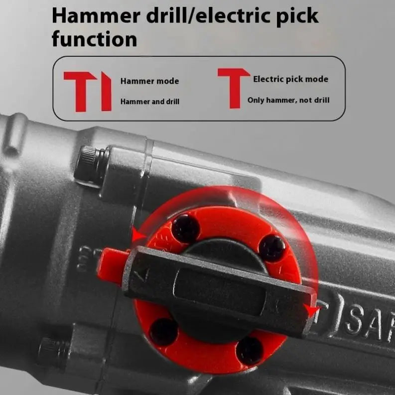 2200W Portable Cordless Impact Drill Set Unique Design Electric Rotary Hammer for Industrial Use Demolition Hammer Tool
