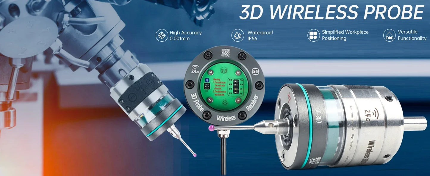 TEBAK GP-800 Wireless Probe Tool for CNC Machining Centers 3D Edge Finder Centering Rod Replacement Renishaw Marposs Cyclmotion