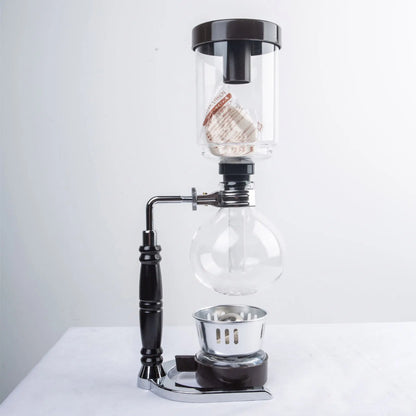 Professional Modern Consumer Cold Brew Coffee Maker Glass Tabletop Syphon Coffee Maker with Alcohol Burner Vacuum Coffee Maker