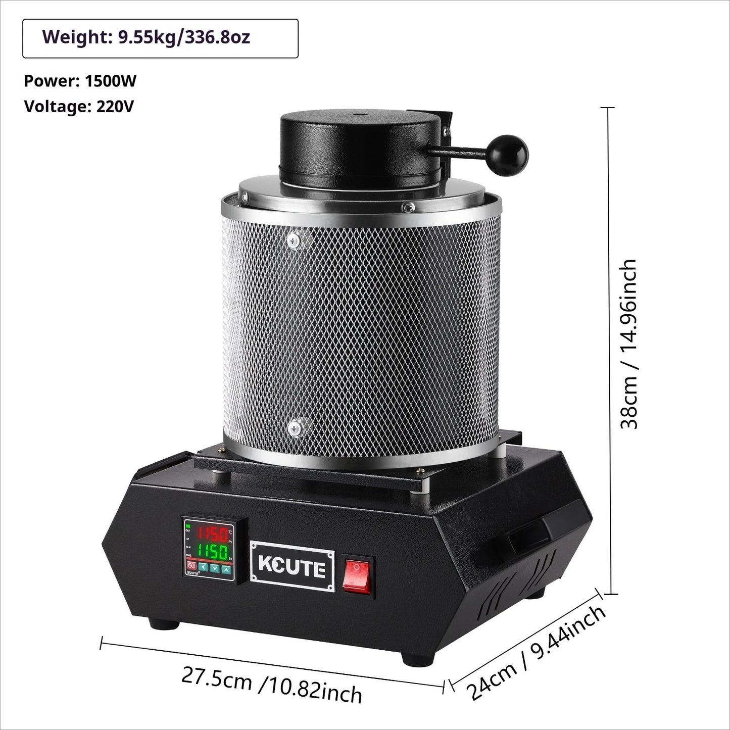 TEBAK Small Household Electric Furnace High-Temperature Resistant Graphite Gold Silver Copper Melting Alchemy Equipment