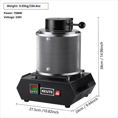 TEBAK Small Household Electric Furnace High-Temperature Resistant Graphite Gold Silver Copper Melting Alchemy Equipment