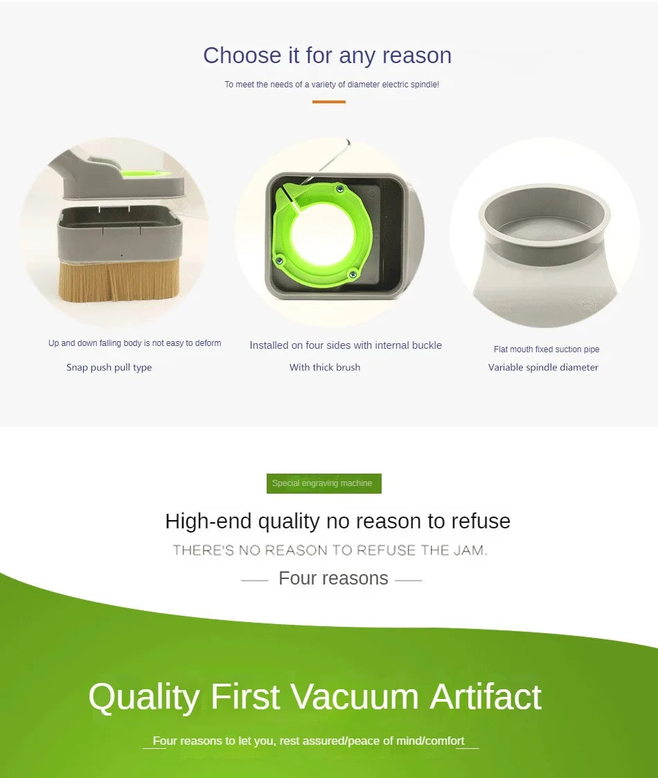 TEBAK Best 75mm 80mm 85mm 90mm 100mm 4 Inch Dust Port Dust Collection System Spindle Dust Cover for CNC Router Machine