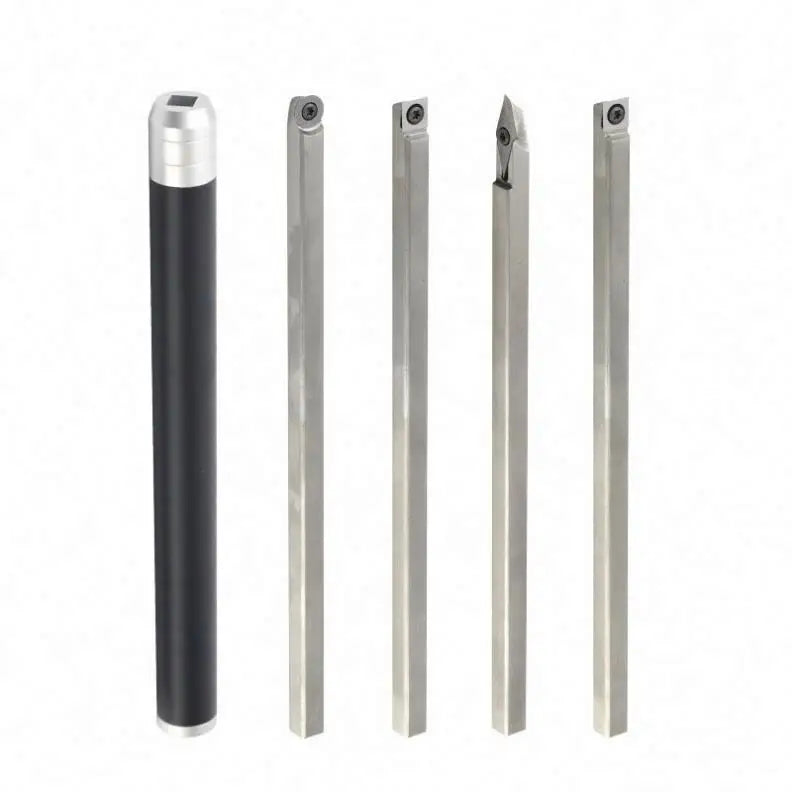 TEBAK Handle Wood Turning Tool Set Carbide Tipped Lathe Finisher/Rougher/Detailer/Hollower Tools Turning Set