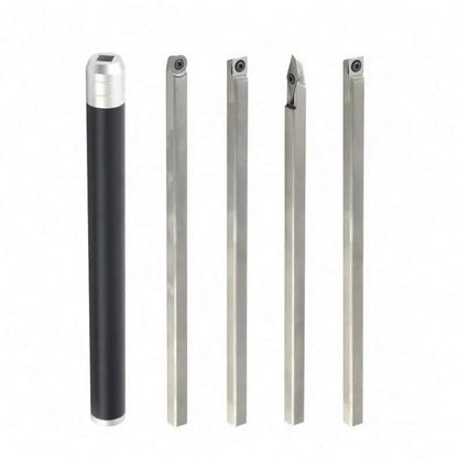 TEBAK Handle Wood Turning Tool Set Carbide Tipped Lathe Finisher/Rougher/Detailer/Hollower Tools Turning Set