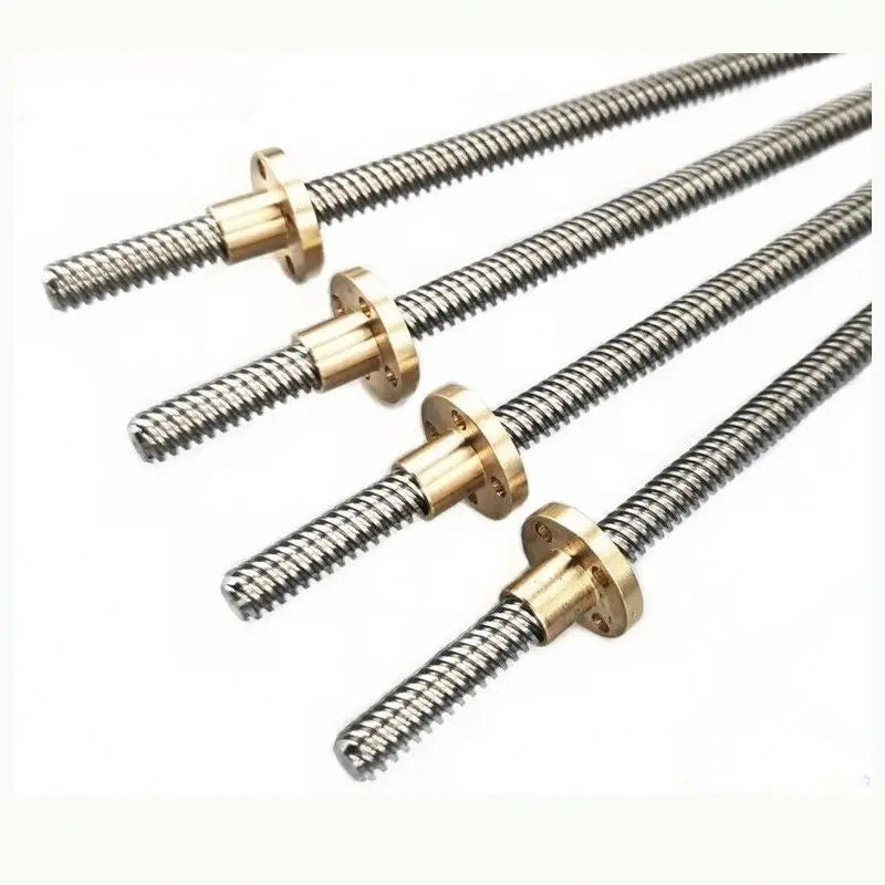 TEBAK W-08 C5 C7  8mm 110 200 400 500 600 1000mm T8 Trapezoidal Lead Screw with Brass Nut for Cnc Machine Stepper Motor