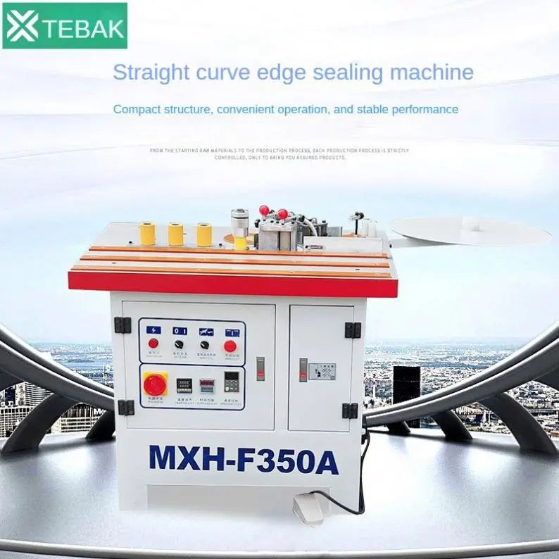 A TEBAK XJ-44 Double Gluding Manual Edge Bander Straight Curve Woodworking Edge Banding Machine
