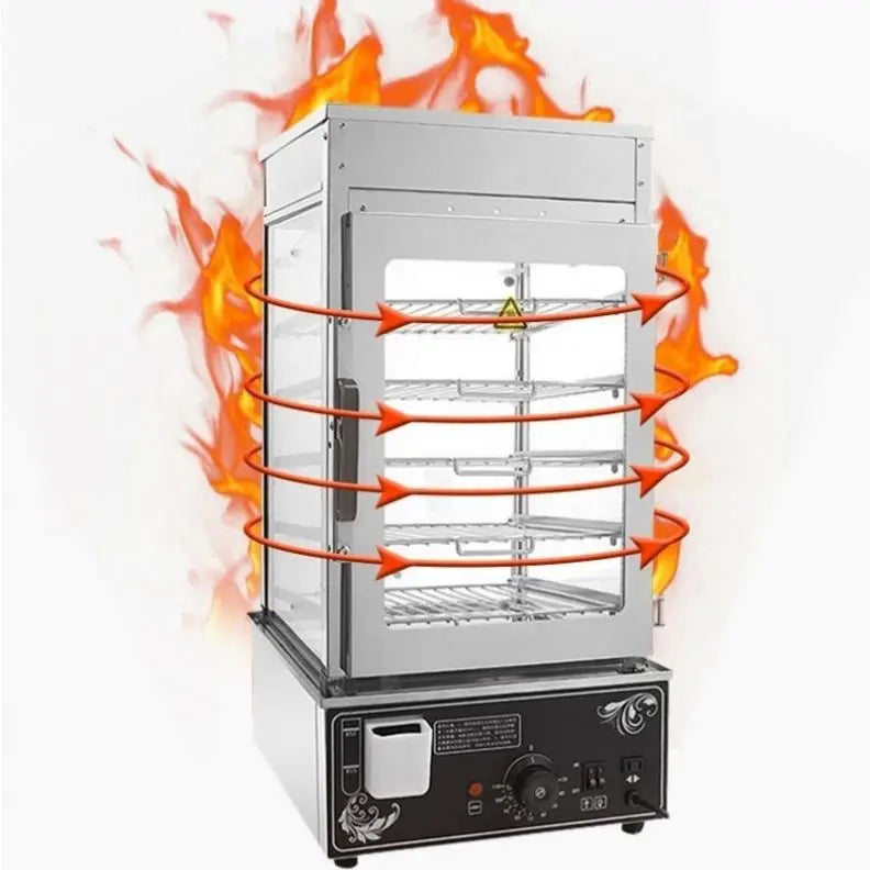 TEBAK Commercial Aluminium Tray Dim Sum Hotel Restaurant Electric Food Display Warmer Steamer Industrial Steamer Cabinet