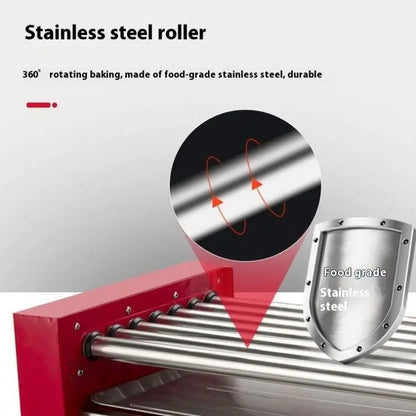 Automatic Hot Dog Grill Roller Electric Commercial Hot Dog Snack Machine Stainless Steel Roller Suasage Hot Dog Stand