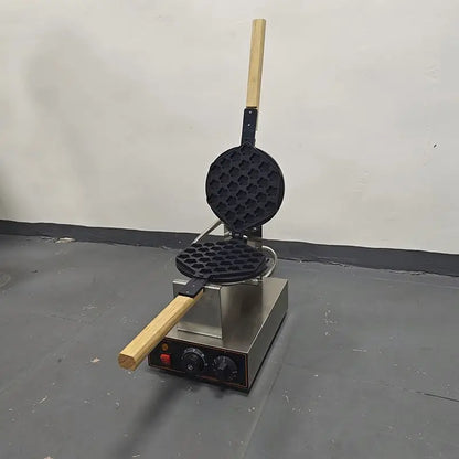 Eggy Maker Electric Bubble Waffle Maker 7.8'' NonStick Hong Kong Style Egg Waffle Iron Baker with Timer & Temperature Control