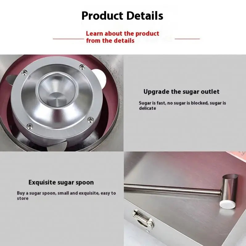 TEBAK Commercial Candy Floss Machine Pink Cotton Candy Floss Sugar Sweet Maker Cotton Candy Machine Marshmallow Making Machine