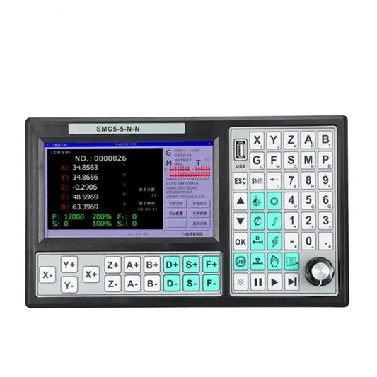 TEBAK CNC SMC5-5-N-N 5-axis RTCP Offline USB Controller 500KHz G Code 7-inch Large Screen Replaces Mach3 Cyclmotion