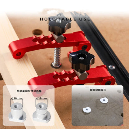 TEBAK W-26 T Tracks Woodworking Height Adjustable Aluminum Hold Down Jig Quick Lock Clamp