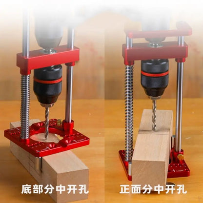 W-118 Woodworking Positioning Tool Alloy Steel Drill Template Guid Punch Positioner Adjustable Auto Line Drilling Guide Locator