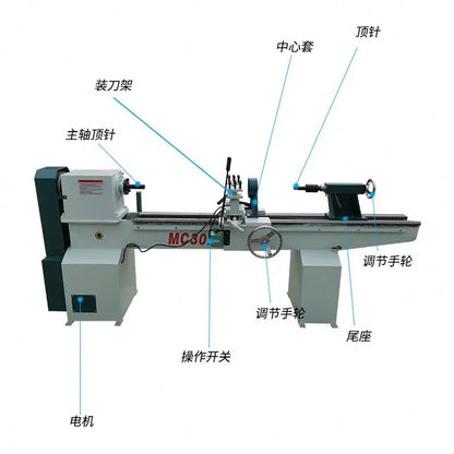 A TEBAK Manual Wood Lathe Machine Shaper Processing Copying Machine Turning Lathe for Furniture Railing Chair Hockey Sticks Making