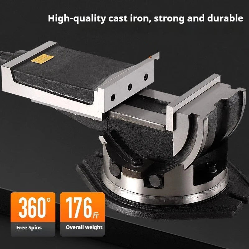 TEBAK Rotating Inclined Bench Vise 4 Inches, 5 Inches, 6 Inches, Heavy-duty Machine Use Flat Jaw Vise