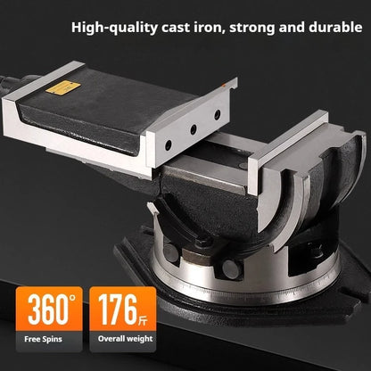 TEBAK Rotating Inclined Bench Vise 4 Inches, 5 Inches, 6 Inches, Heavy-duty Machine Use Flat Jaw Vise