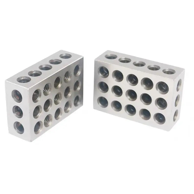 TEBAK 2Pc 5-50-75mm Hardened Steel Sparallel Clamping Block Set 23 Holes 1-2-3" Block Gauge 123 Parallel  Blocks