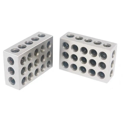 TEBAK 2Pc 5-50-75mm Hardened Steel Sparallel Clamping Block Set 23 Holes 1-2-3" Block Gauge 123 Parallel  Blocks