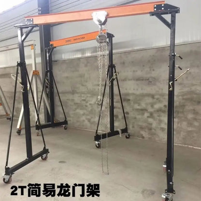 TEBAK Portable Single Girder Gantry Crane 0.5Ton 1ton 2ton Steel Movable Lifting Workshop Adjustable Height Gantry Cranes 1 Ton