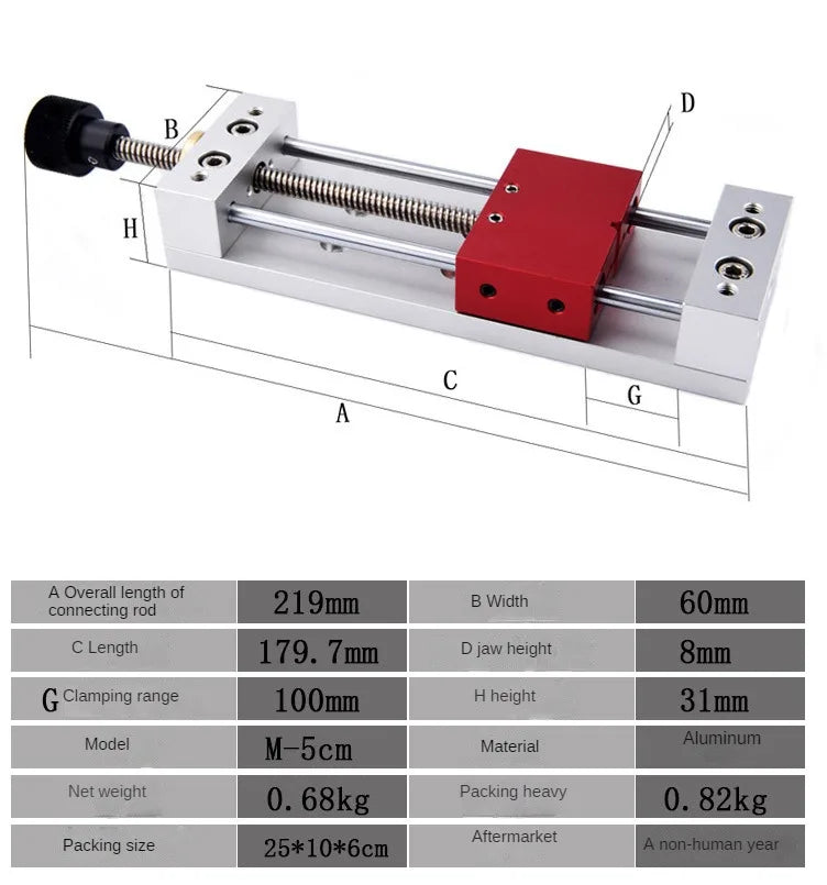 ANDUUK Cnc Vise Carving Vise Flat-nose Pliers Drilling Machine Opening Parallel DIY Sculpture Craft Metal Adjustment Manual Tool