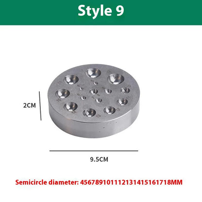 TEBAK Hole Punch Tool Dapping Punches Metal Forming Tools Bell Ball Making for Jewelry Making Block Dapping Punch Set