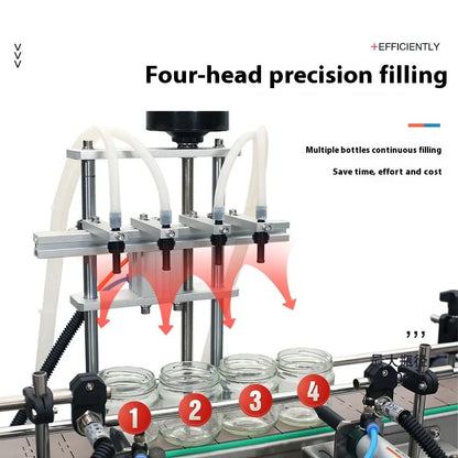 4 Nozzle Semi-Automatic Magnetic Pump Liquid Vial Bottle Packing Machine 10-2500ml Oil Beverage Water Perfume Juice Packaging