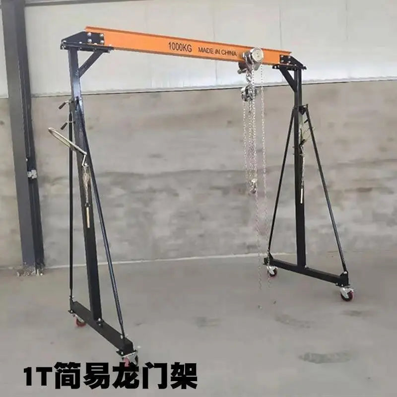 TEBAK Portable Single Girder Gantry Crane 0.5Ton 1ton 2ton Steel Movable Lifting Workshop Adjustable Height Gantry Cranes 1 Ton